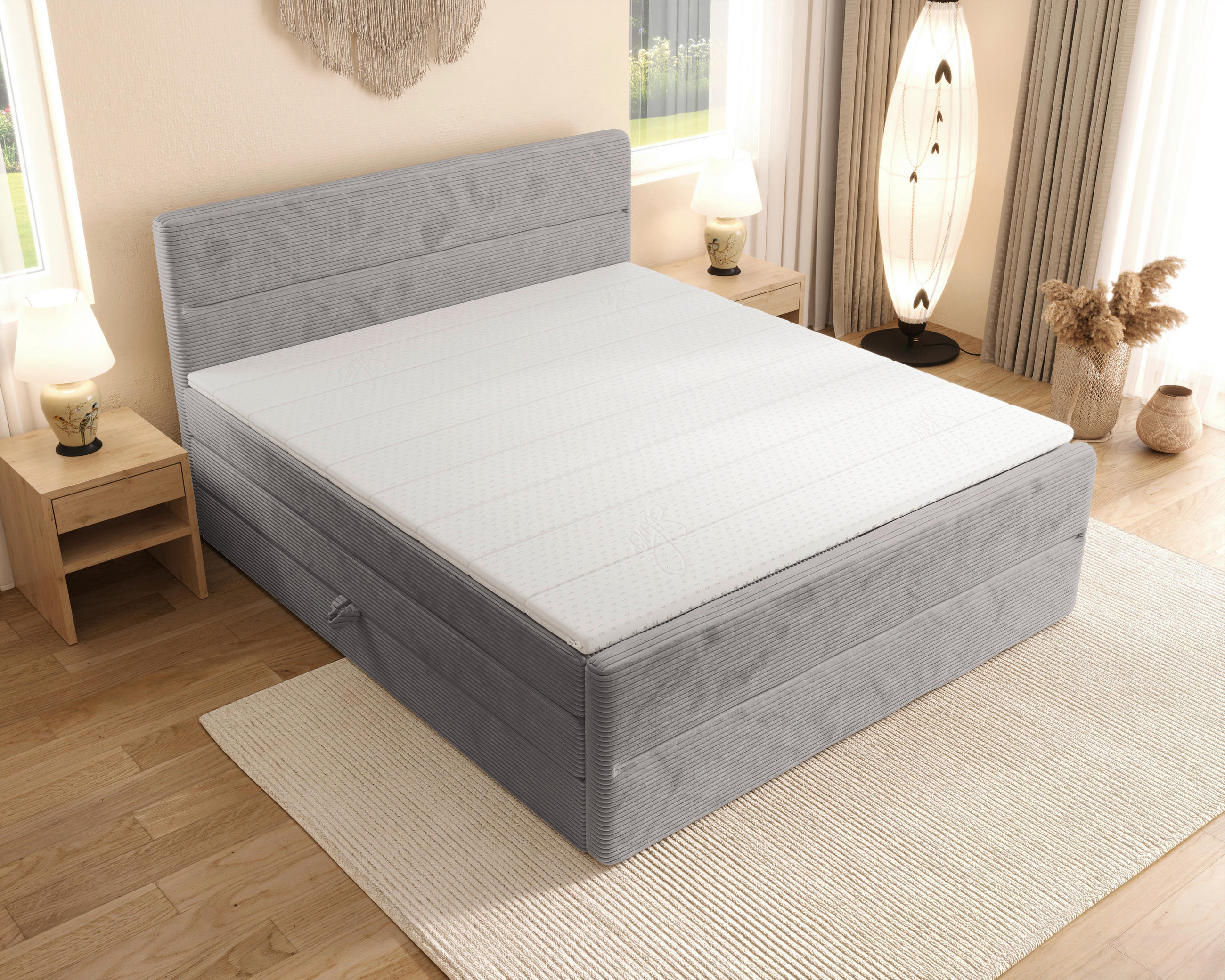 Chameo Boxspringbett Silber 140x200 cm