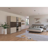 SPALNICA, barve šampanjca, temni hrast  - barve šampanjca/temni hrast, Design, leseni material - Ti'me