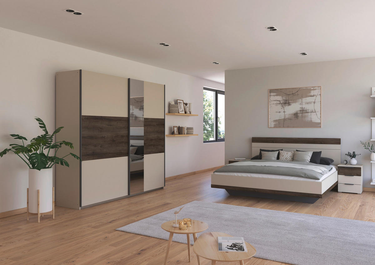 SPALNICA, barve šampanjca, temni hrast  - barve šampanjca/temni hrast, Design, leseni material - Ti'me