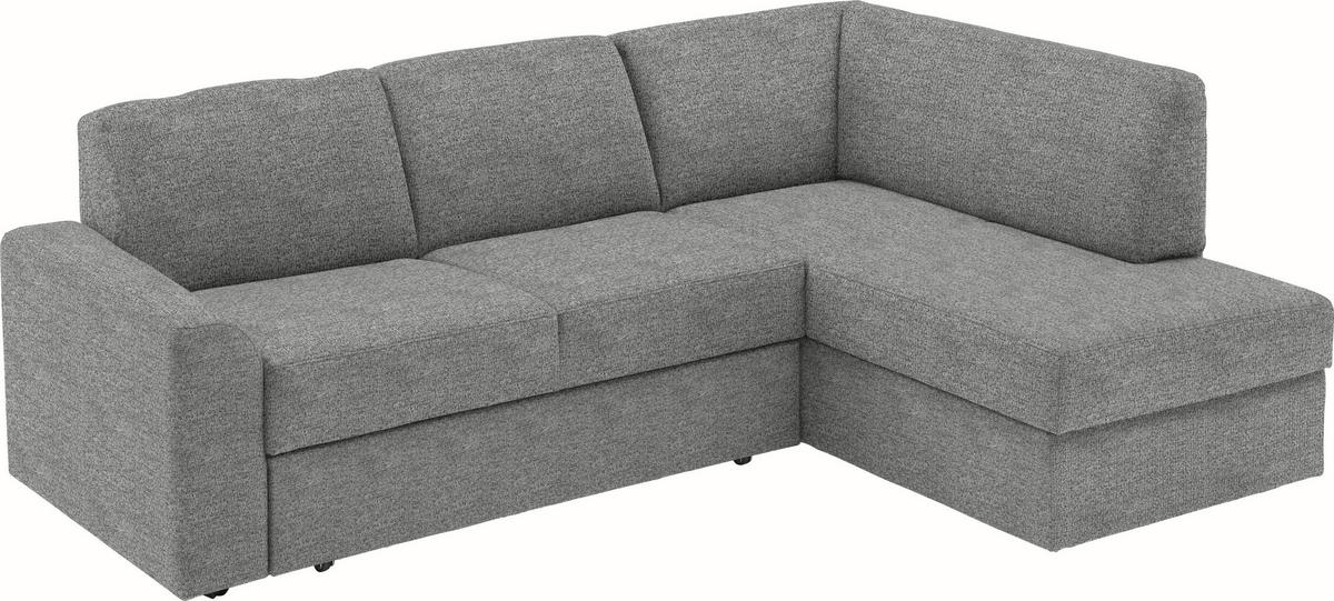 WOHNLANDSCHAFT  in Webstoff Hellgrau  - Hellgrau/Schwarz, KONVENTIONELL, Kunststoff/Textil (224/165cm) - Xora