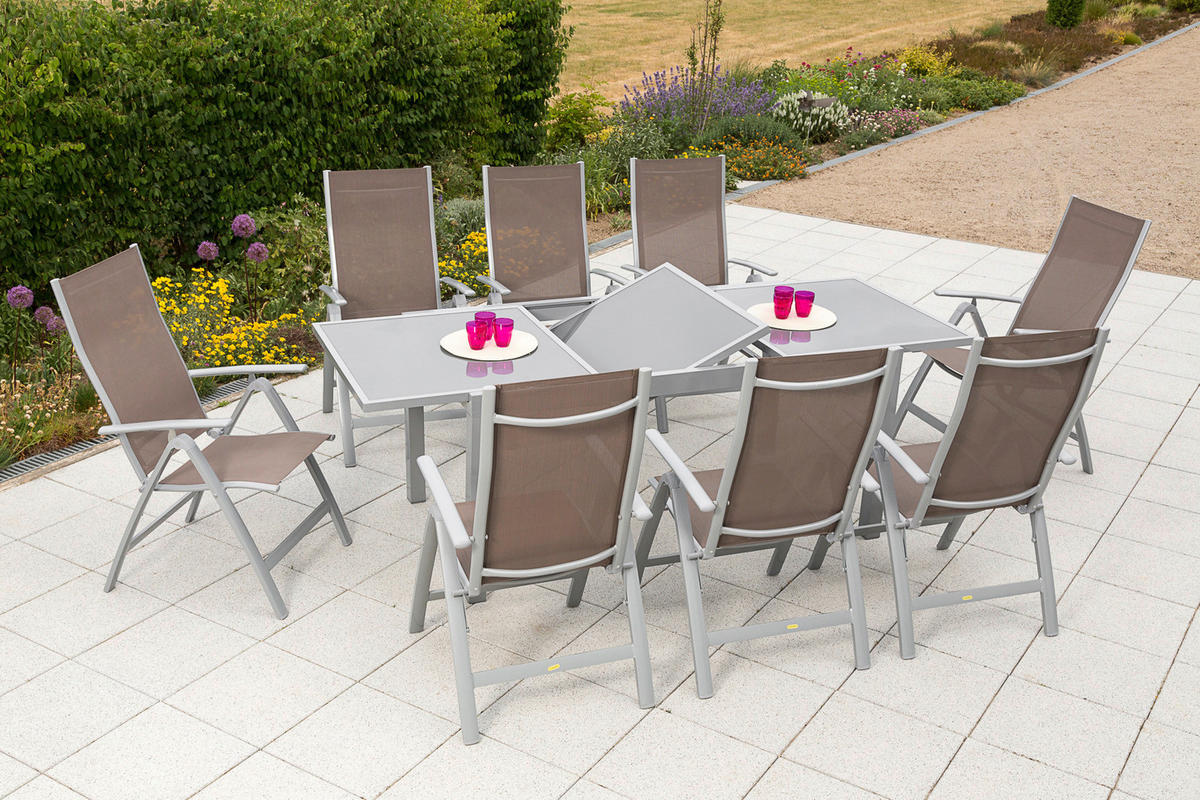 GARTENSET Aluminium  - Silberfarben, MODERN, Textil/Metall - Gardenson