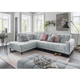 ECKSOFA in Webstoff Hellgrau  216/302 cm  - Hellgrau/Schwarz, Design, Holz/Textil (216/302cm) - Xora