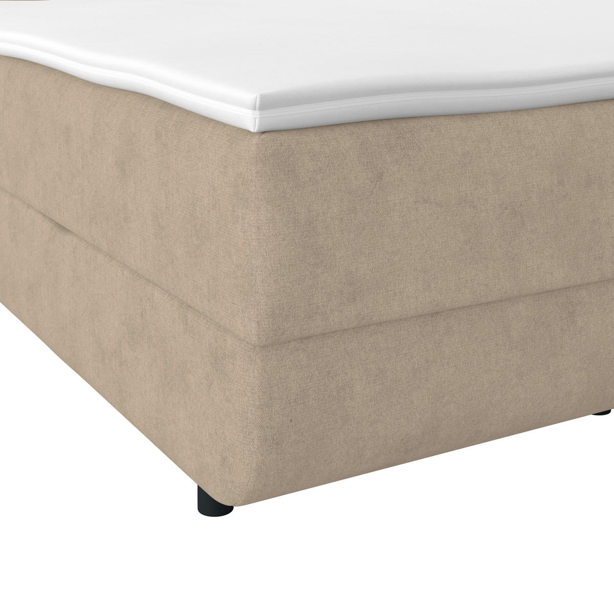 POLSTERBETT Bettkasten, Topper 160/200 cm  in Beige  - Beige/Schwarz, MODERN, Kunststoff/Textil (160/200cm) - MID.YOU