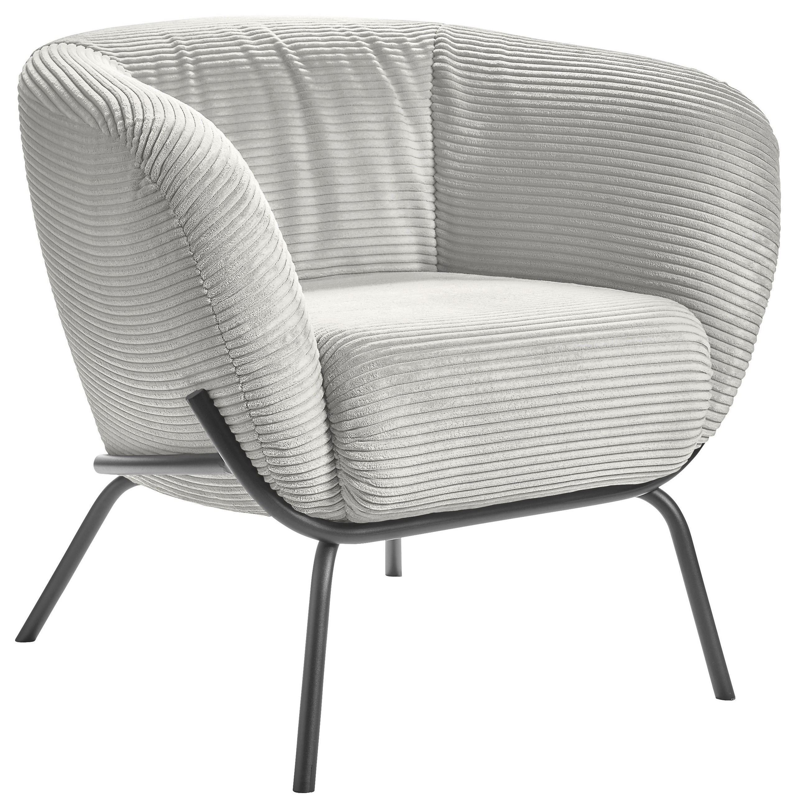 COCKTAILSESSEL Cord Grauweiss  - Grauweiss, Design, Textil (79/71/74cm) - Lomoco