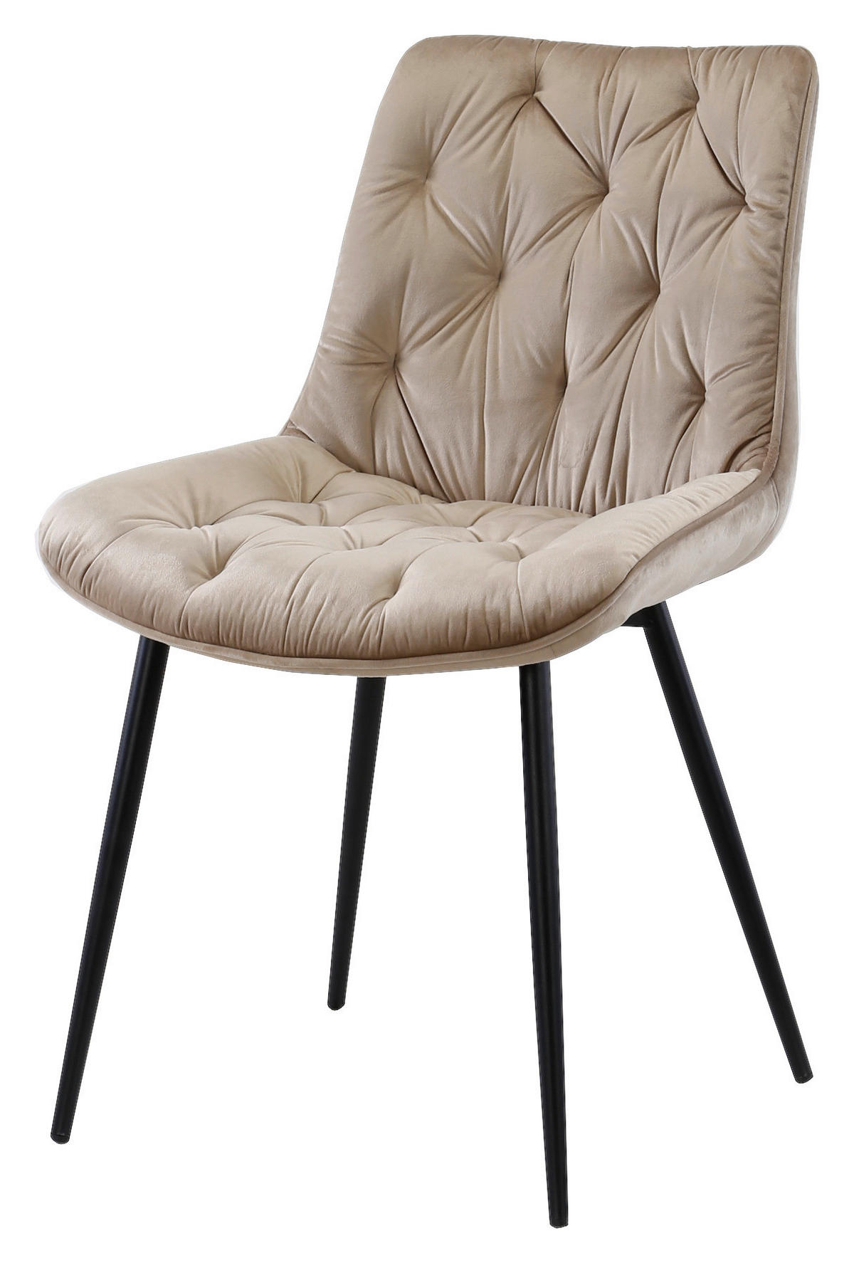 STUHL  in Eisen Samt  - Taupe/Schwarz, Modern, Holz/Textil (52/85/59cm) - Livetastic