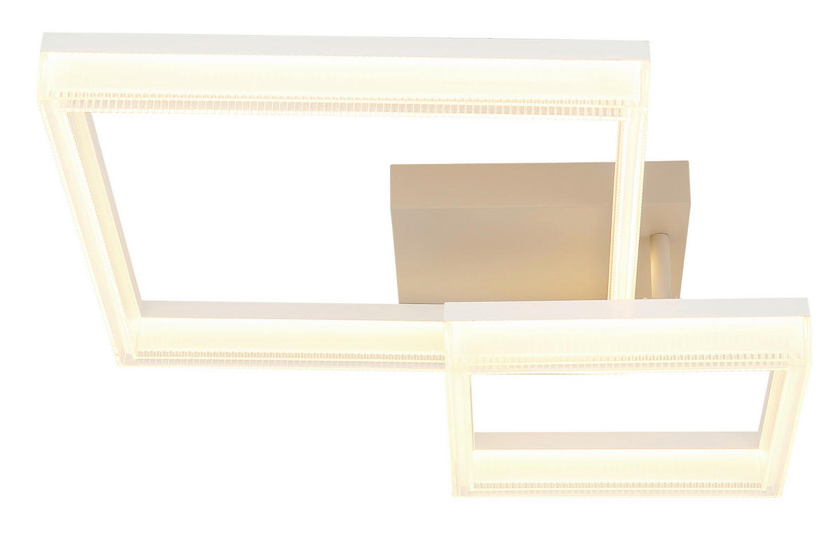 LED-DECKENLEUCHTE ZARA 62,5/46,5/12,3 cm   - Sandfarben/Transparent, Design, Kunststoff/Metall (62,5/46,5/12,3cm) - Globo