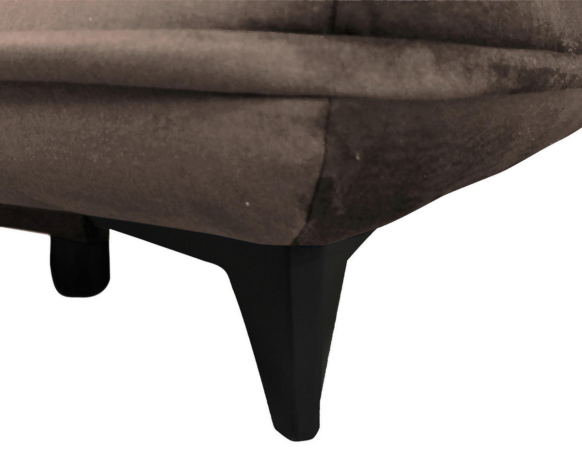 SCHLAFSOFA Velours Braun  - Schwarz/Braun, Design, Kunststoff/Textil (217/73/86/106cm) - MID.YOU