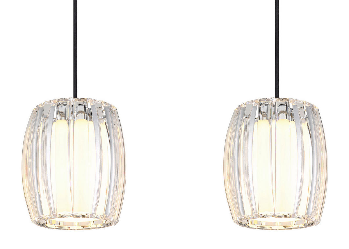 HÄNGELEUCHTE 86/18/120 cm  - Klar/Opal, Design, Glas/Kunststoff (86/18/120cm) - Globo