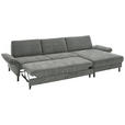 ECKSOFA in Chenille, Flachgewebe Dunkelgrau  316/175 cm  - Dunkelgrau/Schwarz, Design, Textil/Metall (316/175cm) - Dieter Knoll
