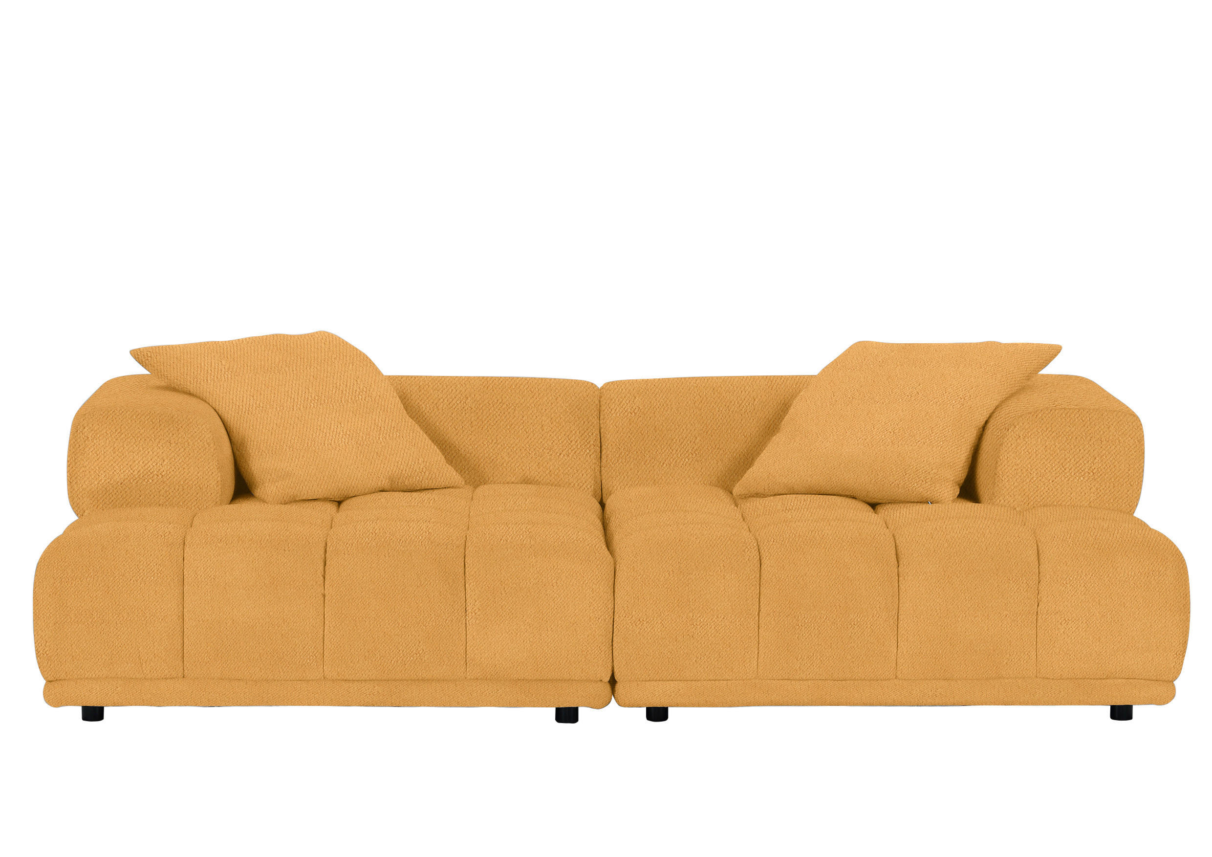 SOFAELEMENT in Plüsch Currygelb  - Currygelb/Schwarz, Konventionell, Kunststoff/Textil (125/66/155cm) - Carryhome