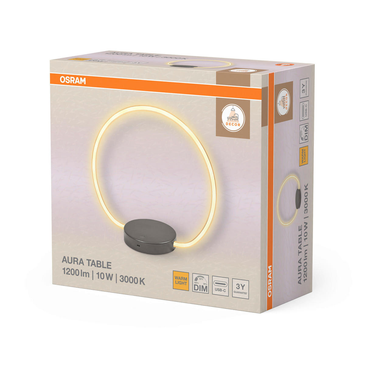 LED-TISCHLEUCHTE 36.7/15/34.9 cm   - Dunkelgrau, Design, Kunststoff (36.7/15/34.9cm) - Osram