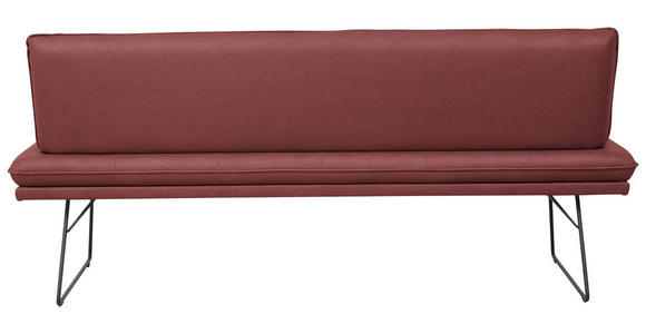 SITZBANK in Metall, Textil Schwarz, Bordeaux  - Bordeaux/Schwarz, Design, Textil/Metall (195/87/65cm) - Dieter Knoll