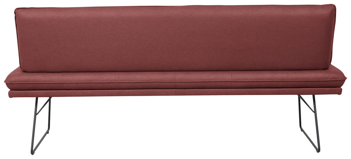 SITZBANK in Metall, Textil Schwarz, Bordeaux  - Bordeaux/Schwarz, Design, Textil/Metall (195/87/65cm) - Dieter Knoll