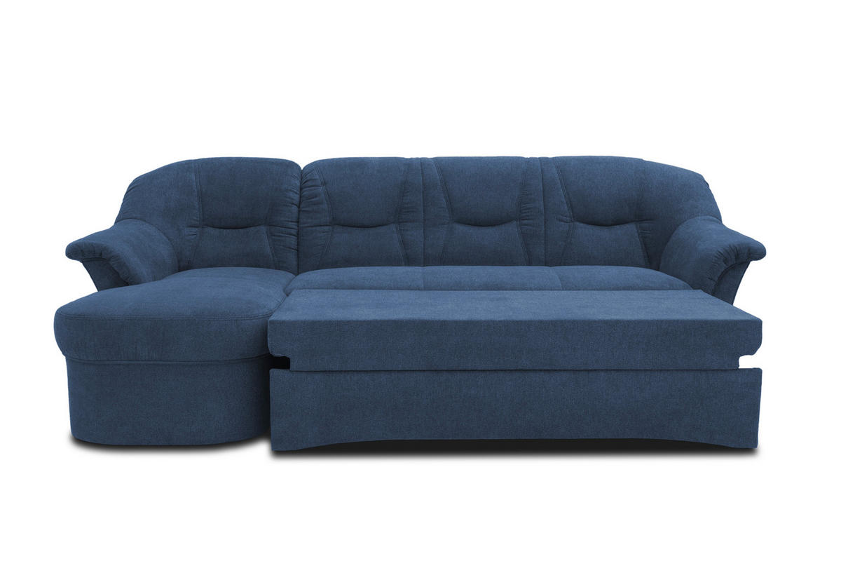 ECKSOFA Dunkelblau Mikrofaser  - Schwarz/Dunkelblau, KONVENTIONELL, Kunststoff/Textil (146/232cm) - MID.YOU