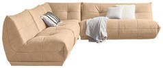 ECKSOFA Beige Lederlook  - Beige, Trend, Textil (315/285cm) - Livetastic