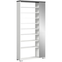 SCHUHREGAL Grau, Weiß  - Weiß/Grau, MODERN, Holzwerkstoff (95/194/27cm) - Mömax