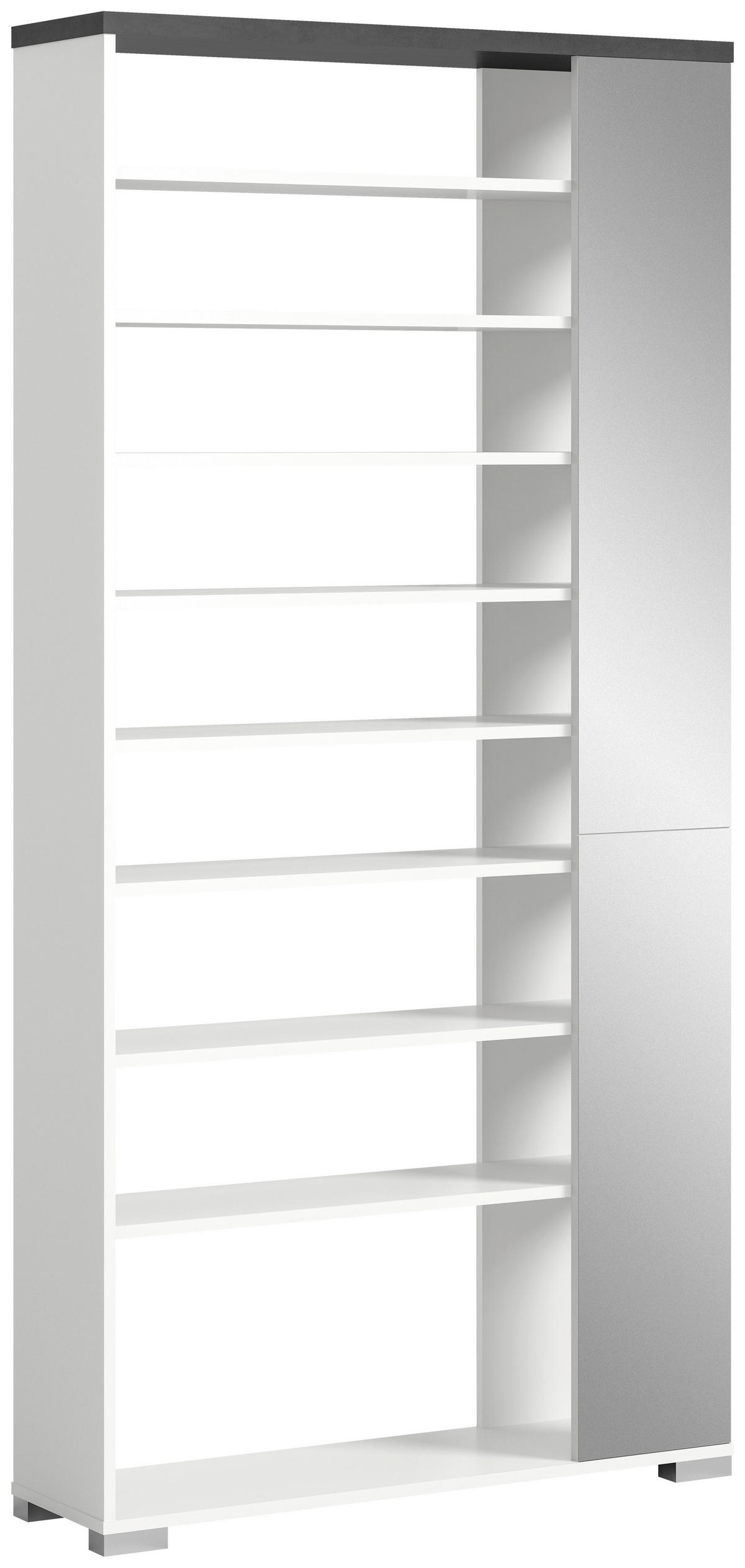 SCHUHREGAL Grau, Weiß  - Weiß/Grau, MODERN, Holzwerkstoff (95/194/27cm) - Mömax