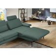 ECKSOFA in Echtleder Opal  310/180 cm  - Opal/Schwarz, Design, Leder/Metall (310/180cm) - Dieter Knoll