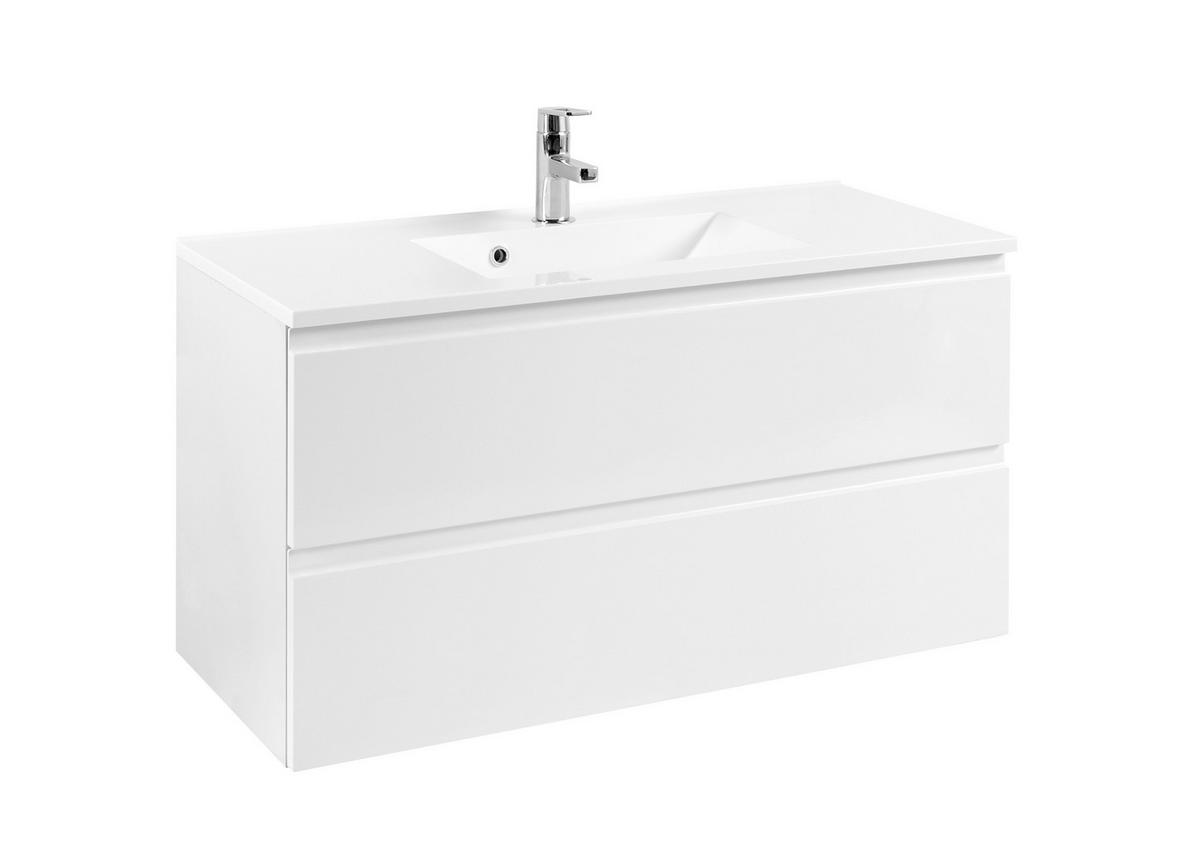 WASCHTISCHKOMBI 100 cm  - Weiß, Design, Holzwerkstoff (100cm) - Xora