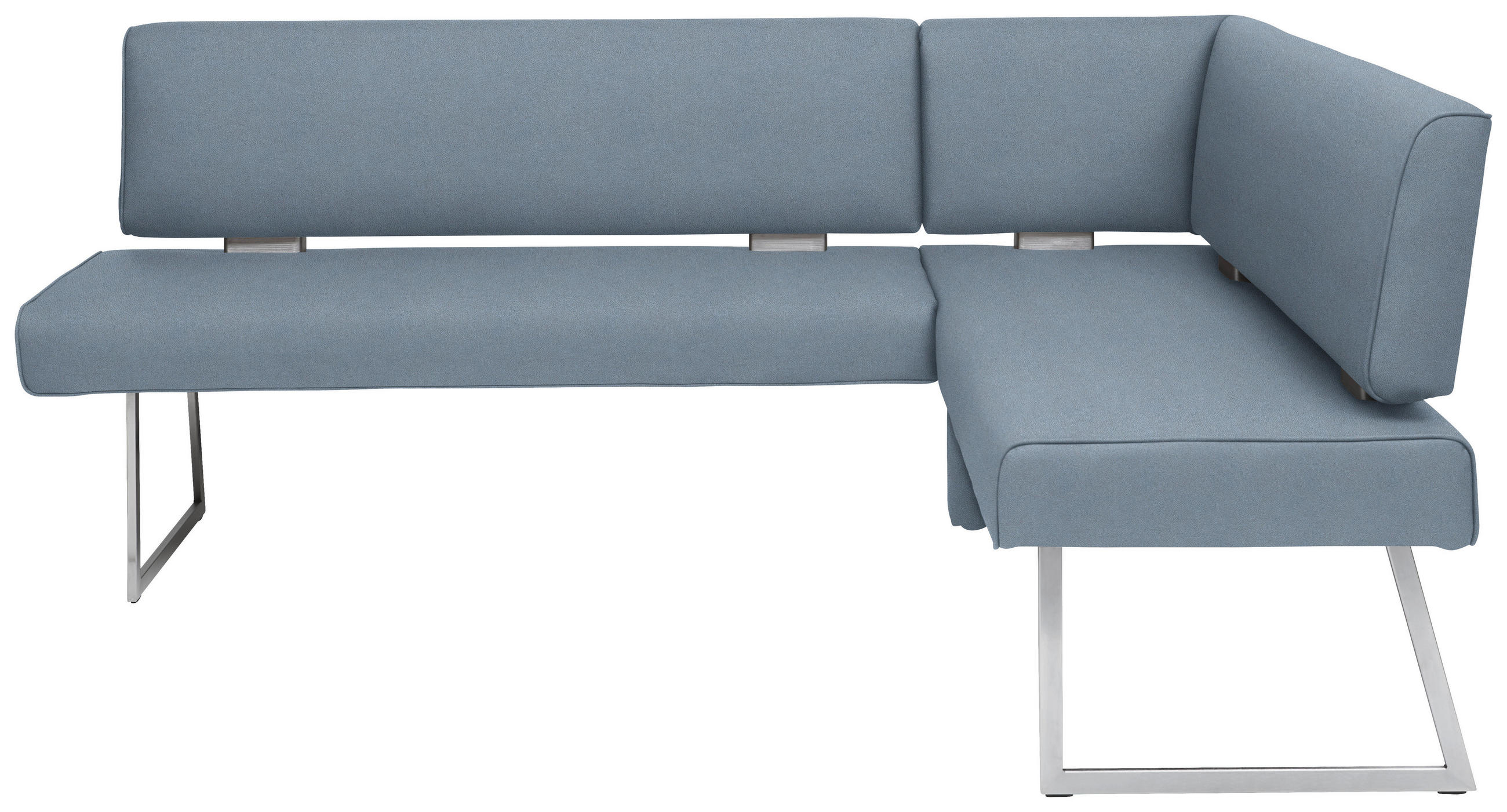 ECKBANK 208/160 cm  in Blau, Edelstahlfarben  - Blau/Edelstahlfarben, Design, Textil/Metall (208/160cm) - Dieter Knoll