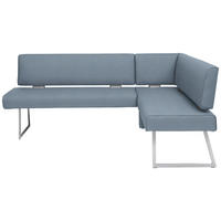 ECKBANK 231/160 cm  in Blau, Edelstahlfarben  - Blau/Edelstahlfarben, Design, Textil/Metall (231/160cm) - Dieter Knoll