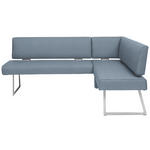 ECKBANK 208/160 cm  in Blau, Edelstahlfarben  - Blau/Edelstahlfarben, Design, Textil/Metall (208/160cm) - Dieter Knoll
