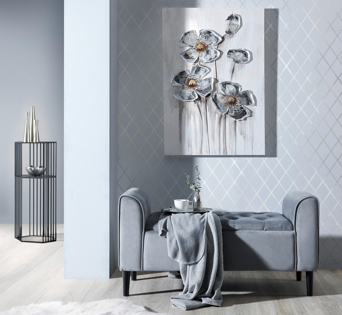 KISASZTAL fém 32/28/70 cm  - fekete, Design, fém (32/28/70cm) - Ambia Home