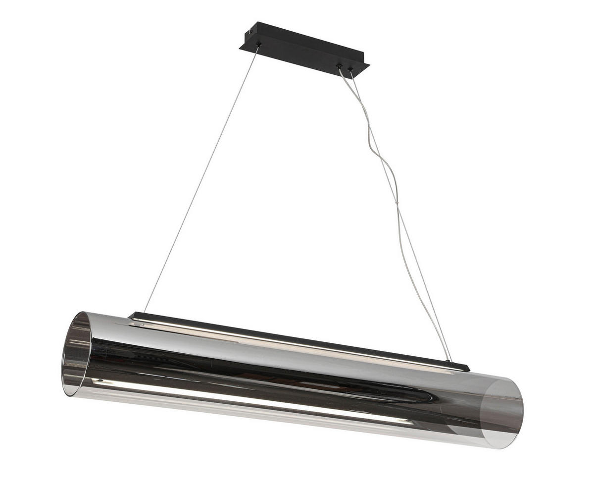 LED-HÄNGELEUCHTE Lumos 100/16/169,5 cm   - Chromfarben/Schwarz, Design, Glas/Kunststoff (100/16/169,5cm) - Dieter Knoll
