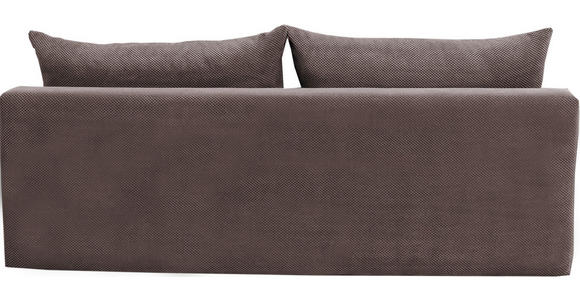 SCHLAFSOFA Simon Plüsch, Webstoff Braun  inkl. Rücken echt, Schlaffunktion, Bettkasten, Rückenkissen  - Schwarz/Braun, Design, Textil (213/89/105cm) - Novel