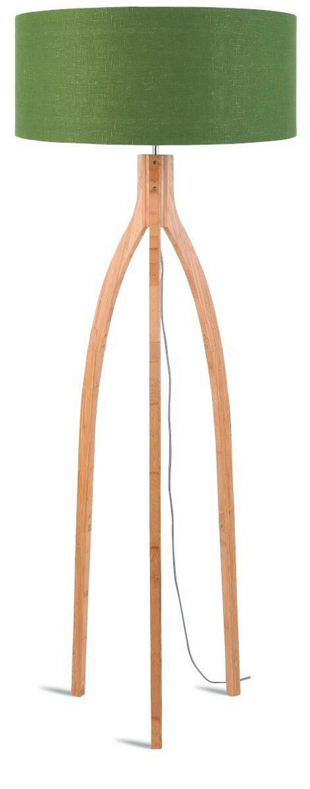 STEHLEUCHTE Skandinavisch 60/160 cm    - Naturfarben/Grün, Trend, Holz/Textil (60/160cm) - Good & Mojo