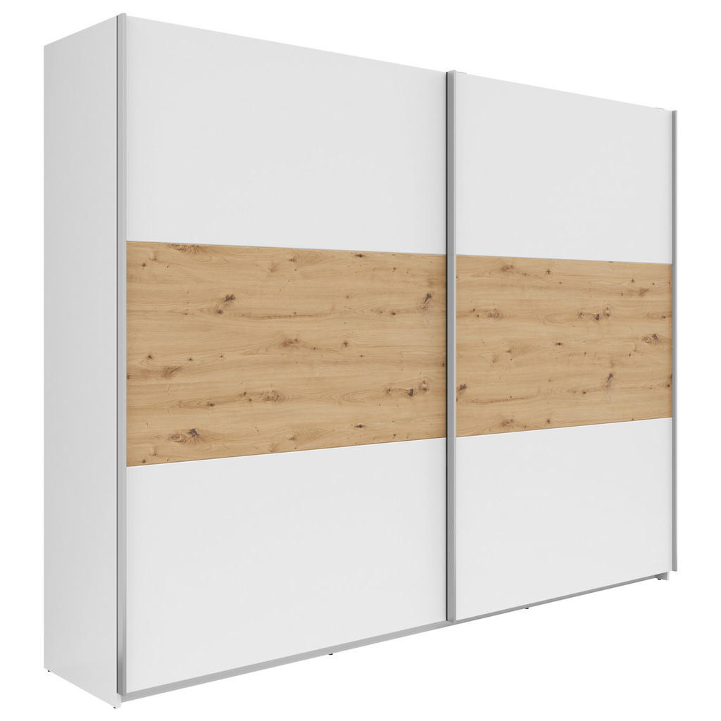 Schwebetürenschrank B: 270 Cm Weiß / Artisan Eiche