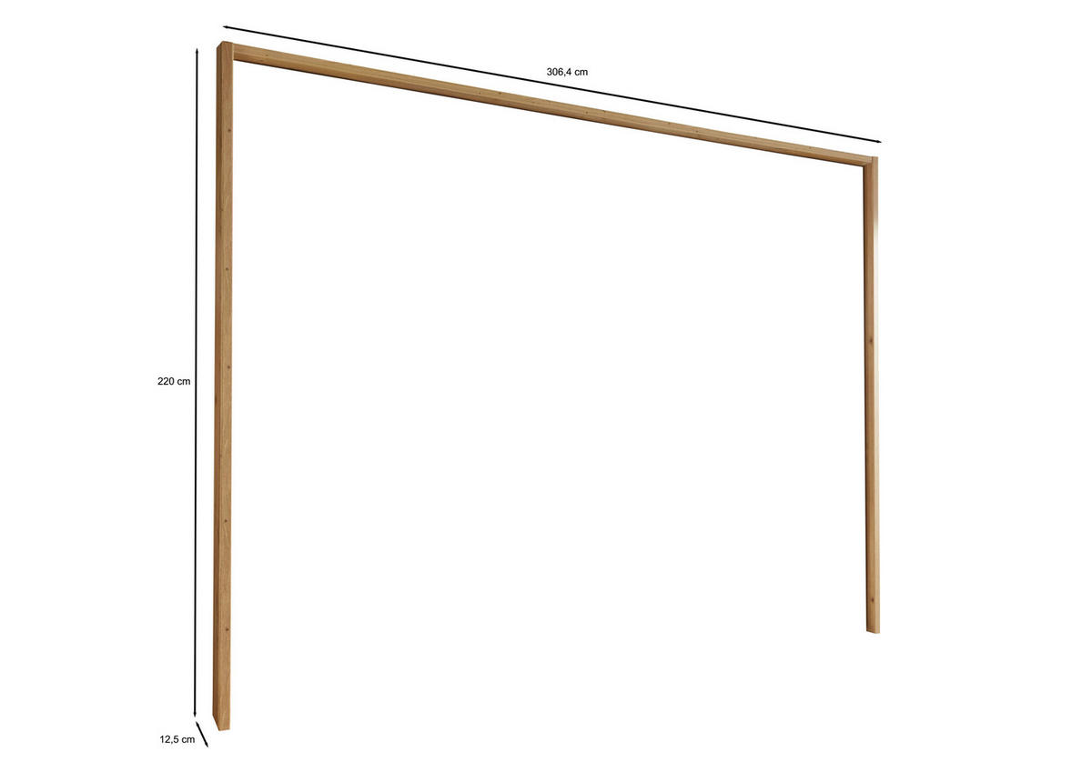 PASSEPARTOUTRAHMEN 306/220/12 cm   - Eiche Bianco, Modern, Holzwerkstoff (306/220/12cm) - Novel
