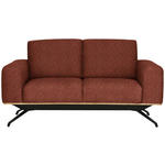 2-SITZER-SOFA in Struktur Rostfarben  - Rostfarben/Schwarz, Design, Holz/Textil (166/85-104/95cm) - Novel