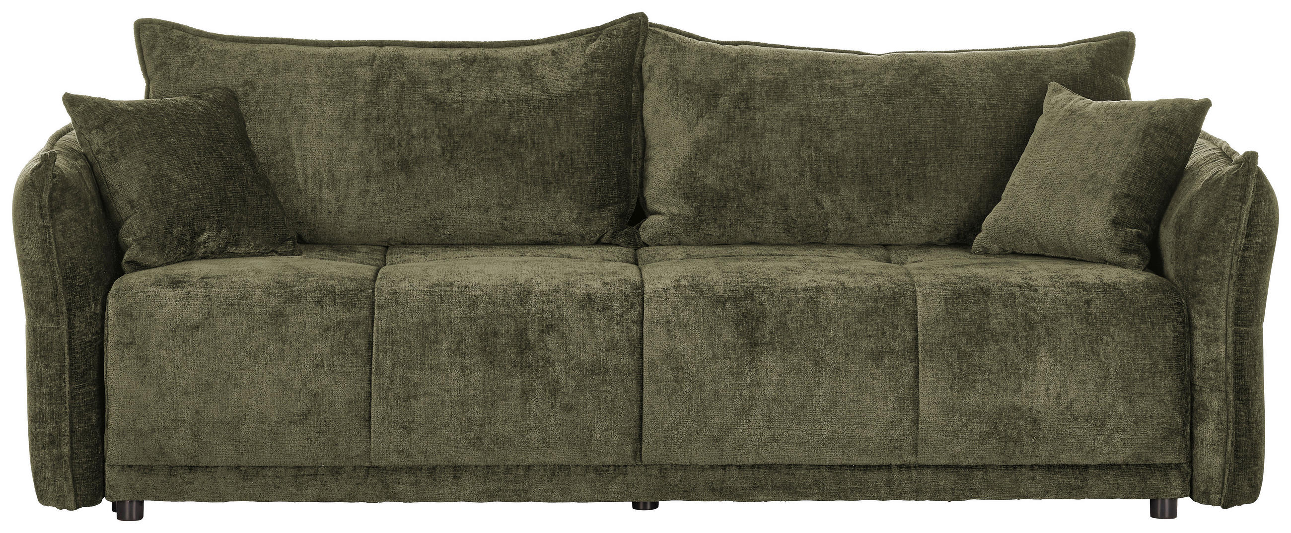 BOXSPRINGSOFA in Chenille Dunkelgrün  - Dunkelgrün/Schwarz, MODERN, Kunststoff/Textil (235/95/108cm) - Hom`in