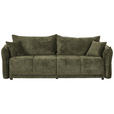 BOXSPRINGSOFA in Chenille Dunkelgrün  - Dunkelgrün/Schwarz, MODERN, Kunststoff/Textil (235/95/108cm) - Hom`in