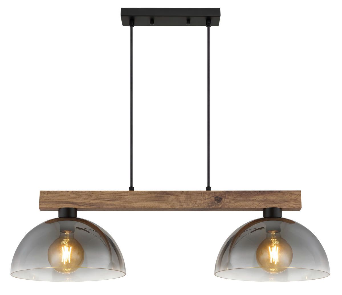 HÄNGELEUCHTE 85/30/120 cm  - Klar/Dunkelbraun, Design, Glas/Holz (85/30/120cm)