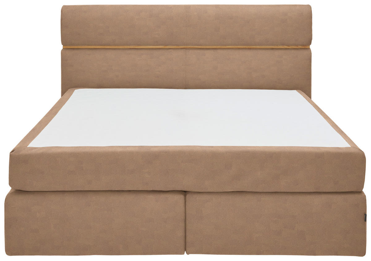 BOXSPRINGBETT 180/200 cm  in Eichefarben, Hellbraun  - Hellbraun/Eichefarben, Konventionell, Holz/Kunststoff (180/200cm) - Dieter Knoll