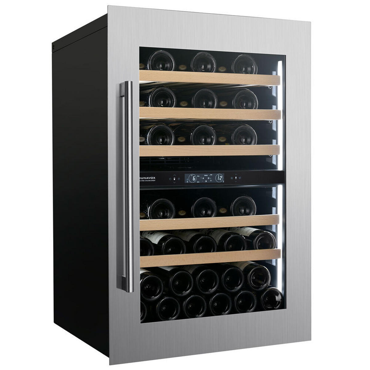 WEINKÜHLSCHRANK DVS-44.120DSS  - Edelstahlfarben, Basics, Glas/Holz (59/88,2/57,1cm)