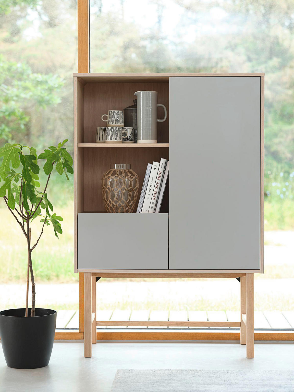 HIGHBOARD Grau, Eichefarben  100/150/45 cm  - Eichefarben/Grau, Design, Holz/Holzwerkstoff (100/150/45cm) - Lomoco