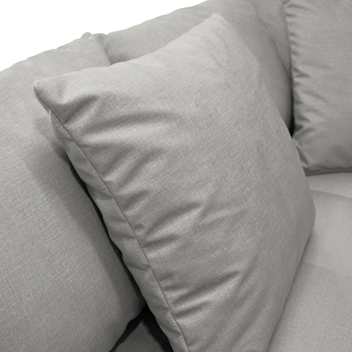 Ecksofa inkl. Hocker in Mikrofaser Grau  - Schwarz/Grau, Design, Holz/Textil (174/247cm) - MID.YOU