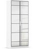 DREHTÜRENSCHRANK in Schwarz, Weiss  - Weiss/Schwarz, Design, Glas/Holzwerkstoff (90/210/41cm) - Boxxx