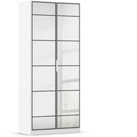 DREHTÜRENSCHRANK in Schwarz, Weiss  - Weiss/Schwarz, Design, Glas/Holzwerkstoff (90/210/41cm) - Boxxx