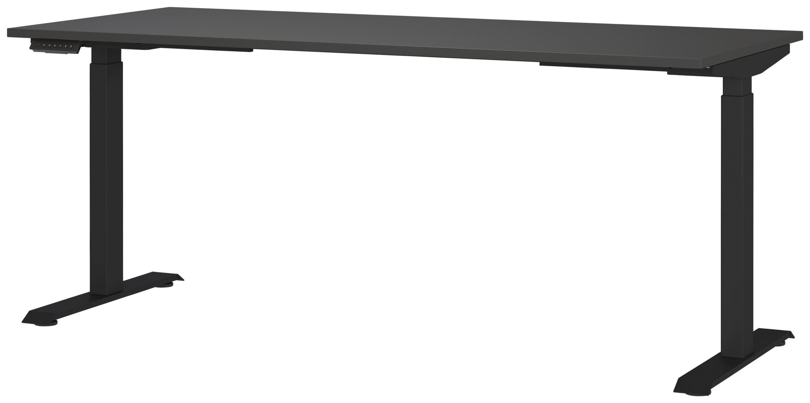 Novel Schreibtisch Schwarz 80x72-118x180 cm