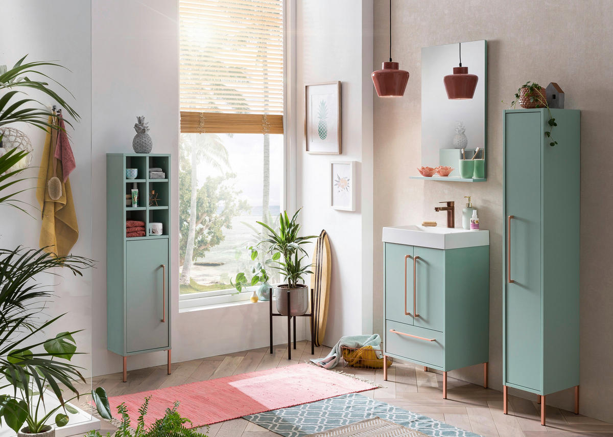 BADEZIMMERSPIEGEL 50/78,6/11,9 cm  - Mintgrün, Trend, Holzwerkstoff (50/78,6/11,9cm) - Stylife