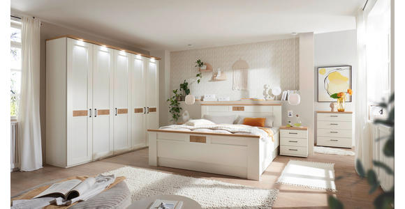 BETT 120/200 cm  in Weiß, Eiche Bianco  - Eiche Bianco/Weiß, LIFESTYLE (120/200cm) - Landscape