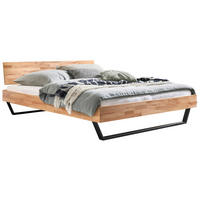 BETT 140/200 cm  in Buchefarben  - Buchefarben/Schwarz, Design, Holz/Metall (140/200cm) - Hasena