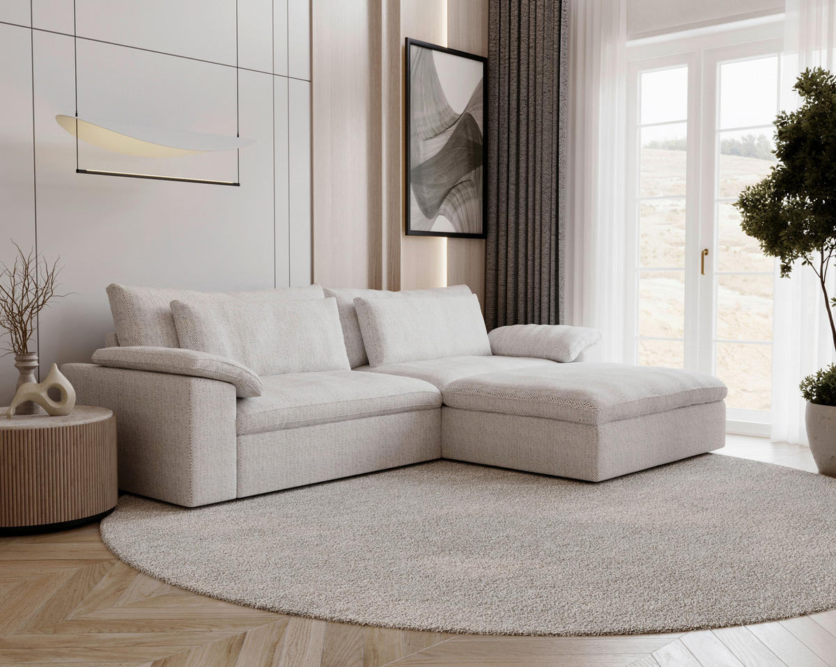 ECKSOFA  in Webstoff Grau  306/198 cm  - Schwarz/Grau, MODERN, Kunststoff/Textil (306/198cm) - Carryhome
