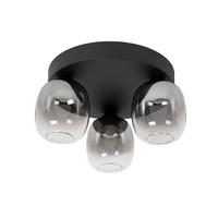 DECKENLEUCHTE TAMINO 36/36/18.5 cm   - Schwarz, Design, Metall (36/36/18.5cm) - Lucide