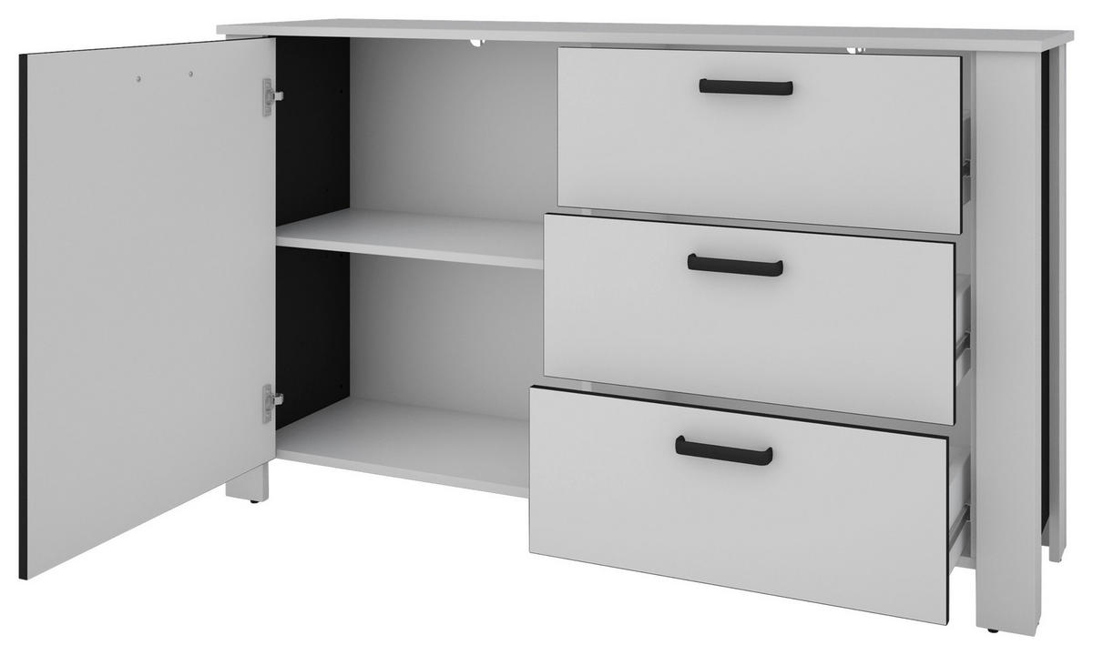 SIDEBOARD  in 140/84/40 cm  - Schwarz/Weiß, Design, Holzwerkstoff/Kunststoff (140/84/40cm) - MID.YOU