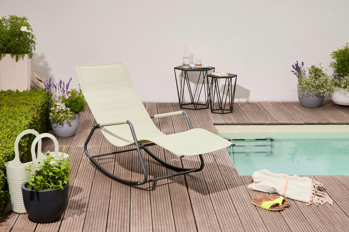 GARTEN-RELAXLIEGE 57/81/143 cm  - Grün, KONVENTIONELL, Kunststoff/Textil (57/81/143cm) - Siena Garden